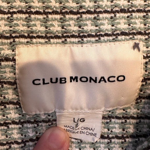 CLUB MONACO WOMENS LARGE Stylish Black and White Checkered Cardigan - Picture 10 of 13